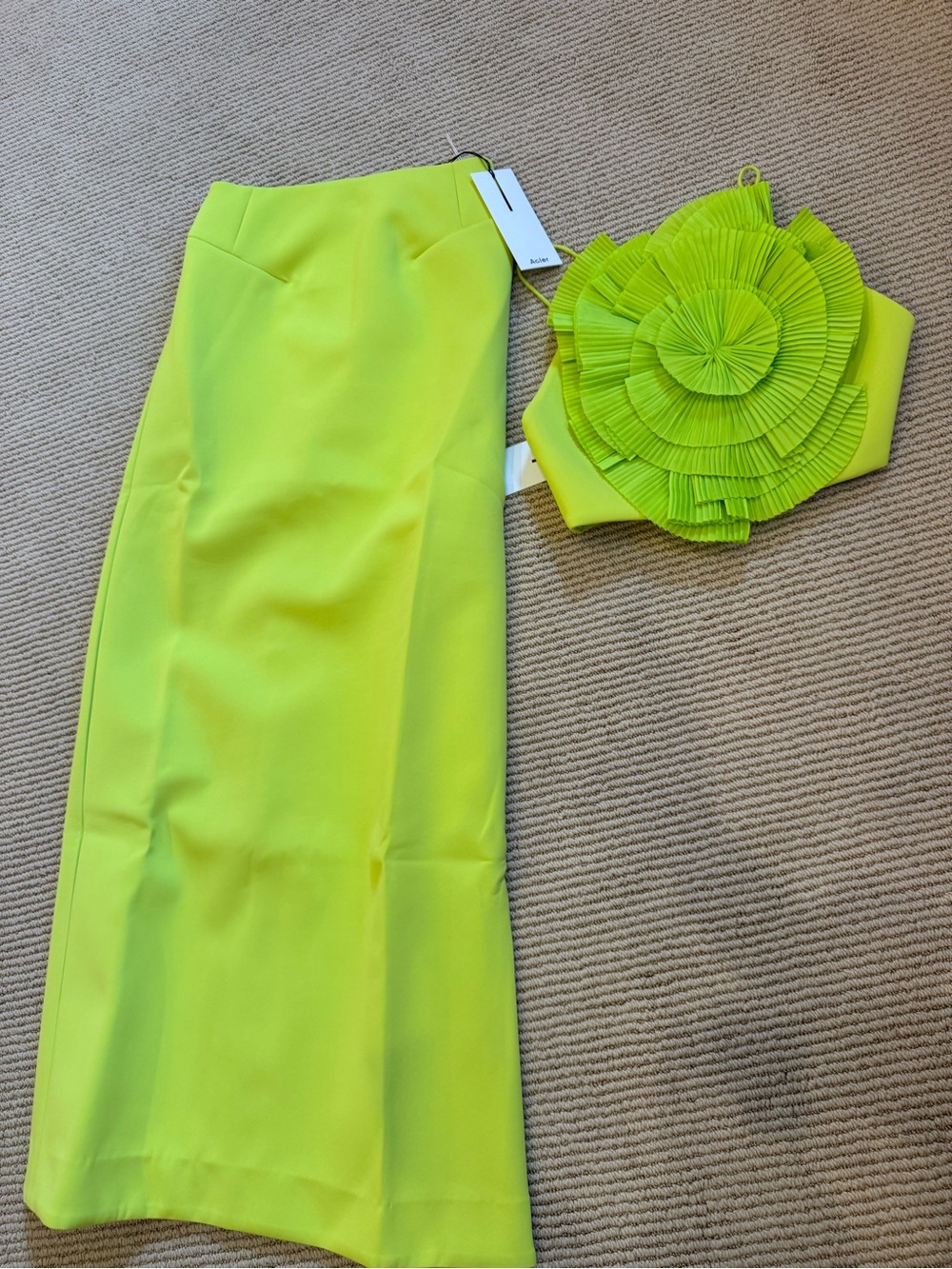 Acler 2 pc ruffle corset back tie top paired with maxi skirt matching NWT - Picture 6 of 9
